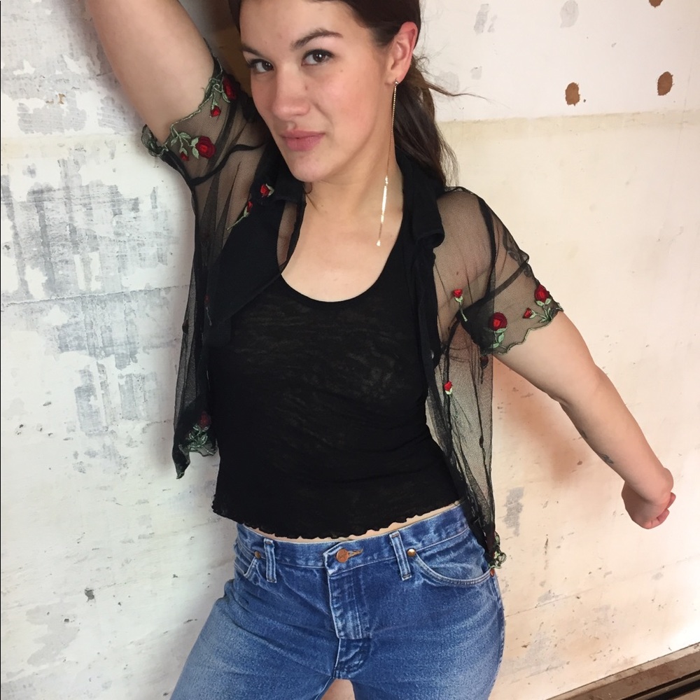 Sheer button up. - Picture 2 of 3